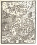 Figvres dv Novveav Testament. Lyon, France, 1582. Detail of the Nativity Scene