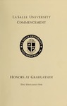 Honors at Graduation Two Thousand One 2001 by La Salle University