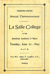 Twenty-Fifth Annual Commencement 1892