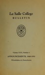 La Salle College Bulletin: Announcements 1949-1950 by La Salle University
