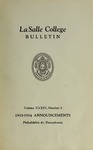 La Salle College Bulletin: Announcements 1953-1954 by La Salle University