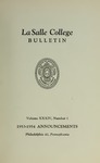 La Salle College Bulletin: Announcements 1953-1954 by La Salle University