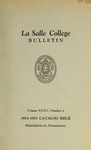 La Salle College Bulletin: Catalog Issue 1954-1955 by La Salle University
