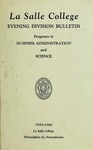 La Salle College Evening Division Bulletin Announcement 1959-1960 by La Salle University