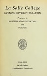 La Salle College Evening Division Bulletin Announcement 1960-1961 by La Salle University