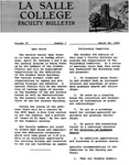 Faculty Bulletin: March 28, 1960 by La Salle University