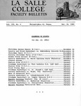 Faculty Bulletin: December 16, 1960