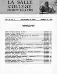 Faculty Bulletin: November 15, 1961 by La Salle University
