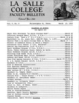 Faculty Bulletin: March 15, 1963