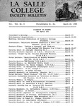 Faculty Bulletin: March 18, 1965 by La Salle University