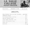 Faculty Bulletin: April 28, 1967