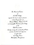 Invitation to inauguration of Brother Daniel Burke